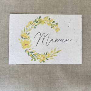 Maman Couronne Jaune – Carte à planter A6