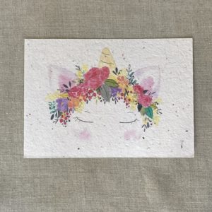 Licorne fleurie – carte à planter A6