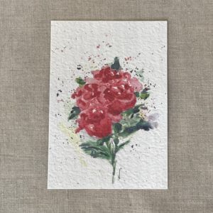 Roses rouges aquarelle – Carte à planter A6