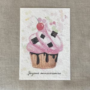 Cupcake gourmand – Carte à planter A6