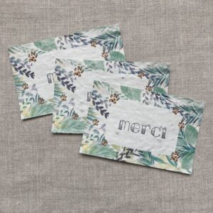 Lot de 10 mini cartes “Merci jungle” – Fleurs sauvages