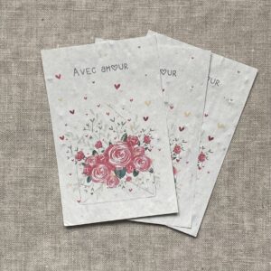 Avec amour – lot de 10 mini cartes – Fleurs sauvages