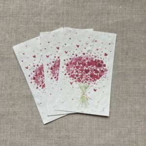 Bouquet de coeur – lot de 10 mini cartes – Fleurs sauvages