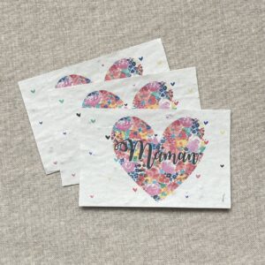Coeur maman – lot de 10 mini cartes – Fleurs sauvages